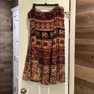 Vintage Indian block print wrap skirt